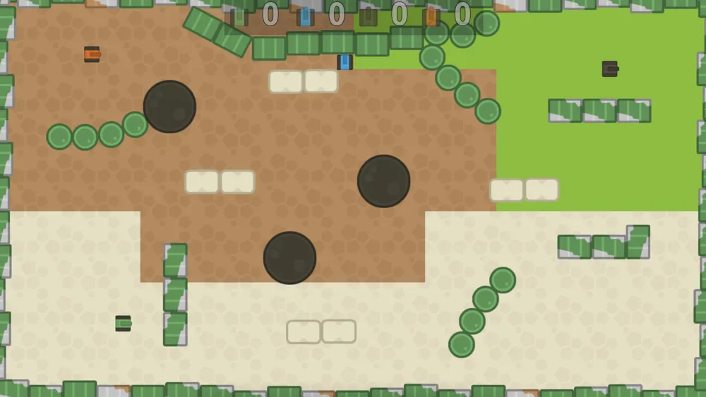 1 2 3 4 Player Tank Game 2D